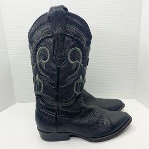 Cuadra Mens Deer Leather Western Cowboy Boots Size 7 Black Gray